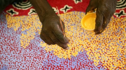 Dot paintings with children