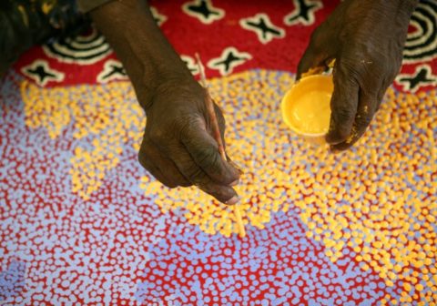 Dot paintings with children