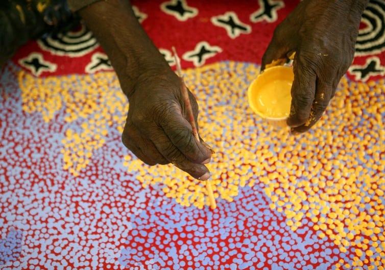Dot paintings with children